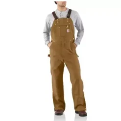 Men's Carhartt Duck Zip-to-Thigh Unlined Bib Overalls