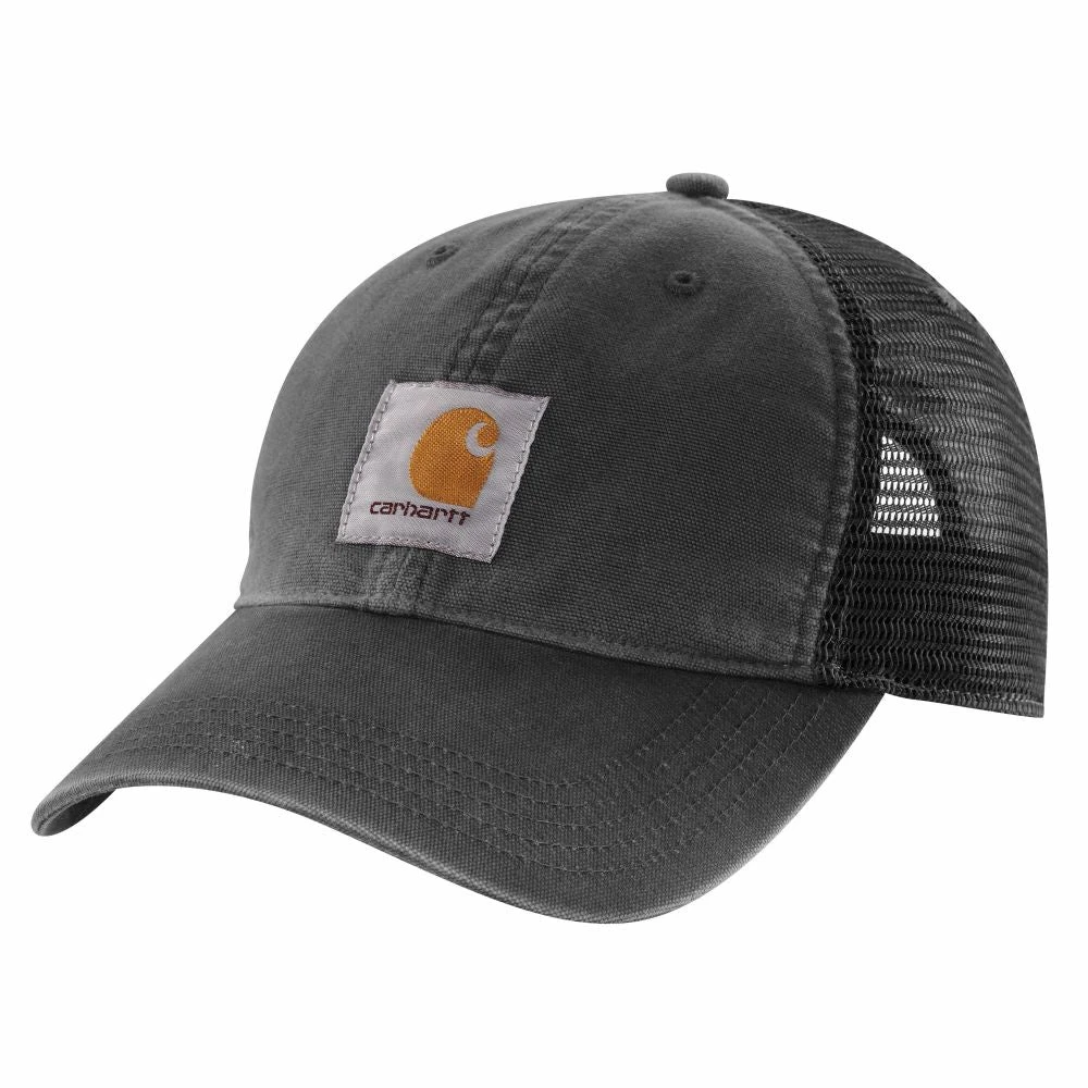 'Carhartt' Men's Adjustable Canvas Mesh-Back Cap - Black 'Carhartt' Men's Adjustable Canvas Mesh-Back Cap - Black -Carhartt