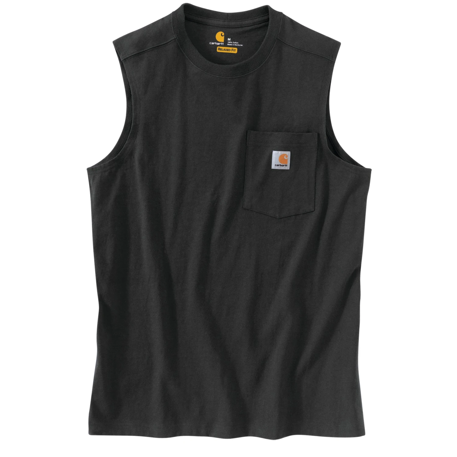 'Carhartt' Men's Relaxed Fit Heavyweight Sleeveless Pocket Tee - Black 'Carhartt' Men's Relaxed Fit Heavyweight Sleeveless Pocket Tee - Black -Carhartt