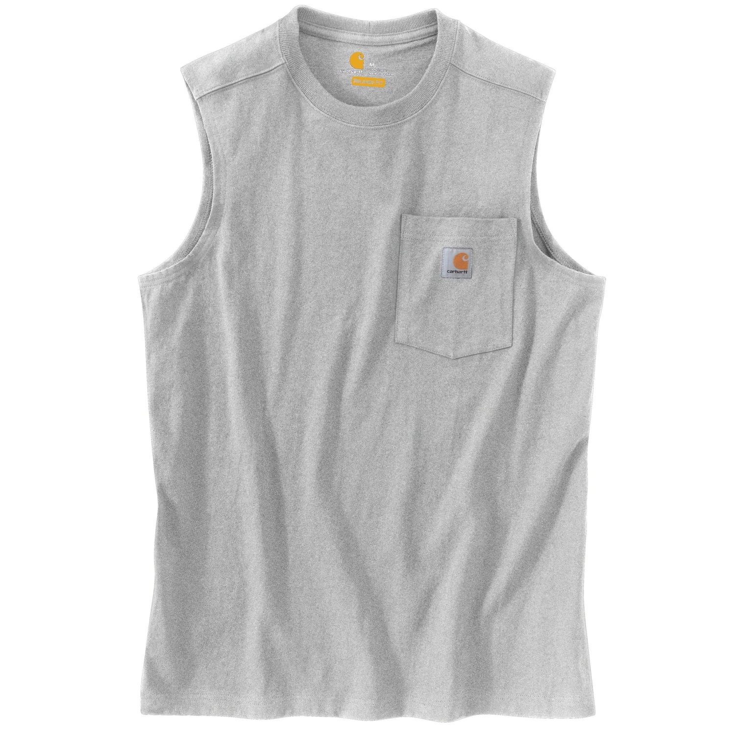'Carhartt' Men's Relaxed Fit Heavyweight Sleeveless Pocket Tee - Heather Grey 'Carhartt' Men's Relaxed Fit Heavyweight Sleeveless Pocket Tee - Heather Grey -Carhartt