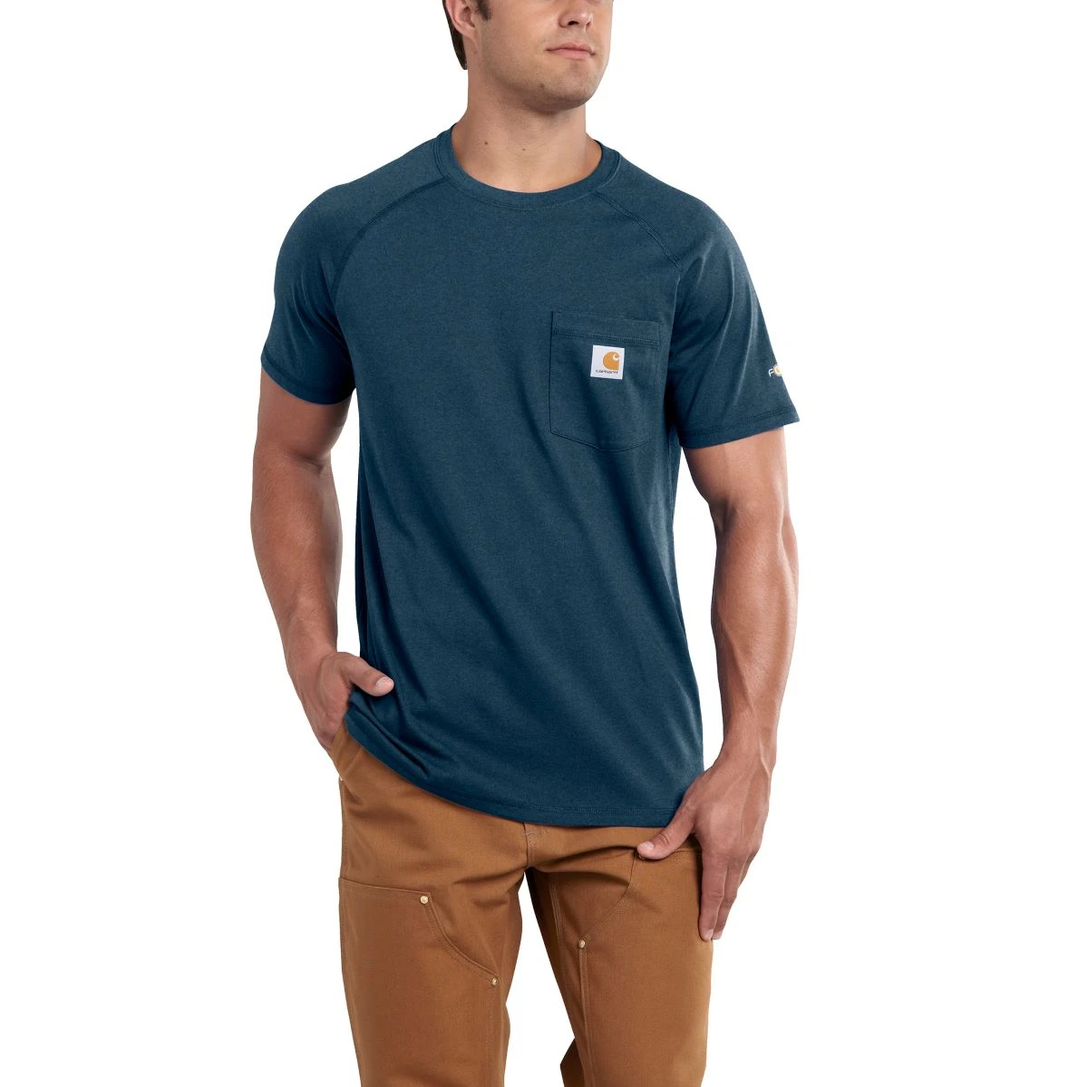 'Carhartt' Men's Midweight Force® Cotton Pocket T-Shirt - Light Huron Heather 'Carhartt' Men's Midweight Force® Cotton Pocket T-Shirt - Light Huron Heather -Carhartt