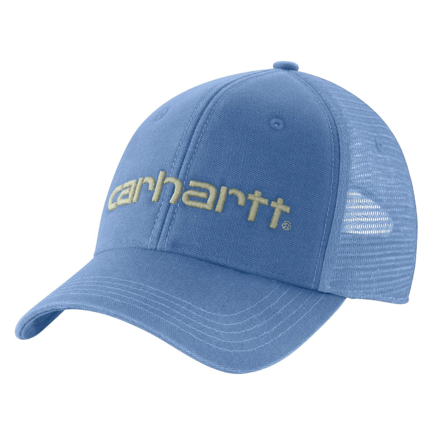'Carhartt' Men's Canvas Mesh-Back Logo Graphic Cap - Blue Lagoon 'Carhartt' Men's Canvas Mesh-Back Logo Graphic Cap - Blue Lagoon -Carhartt
