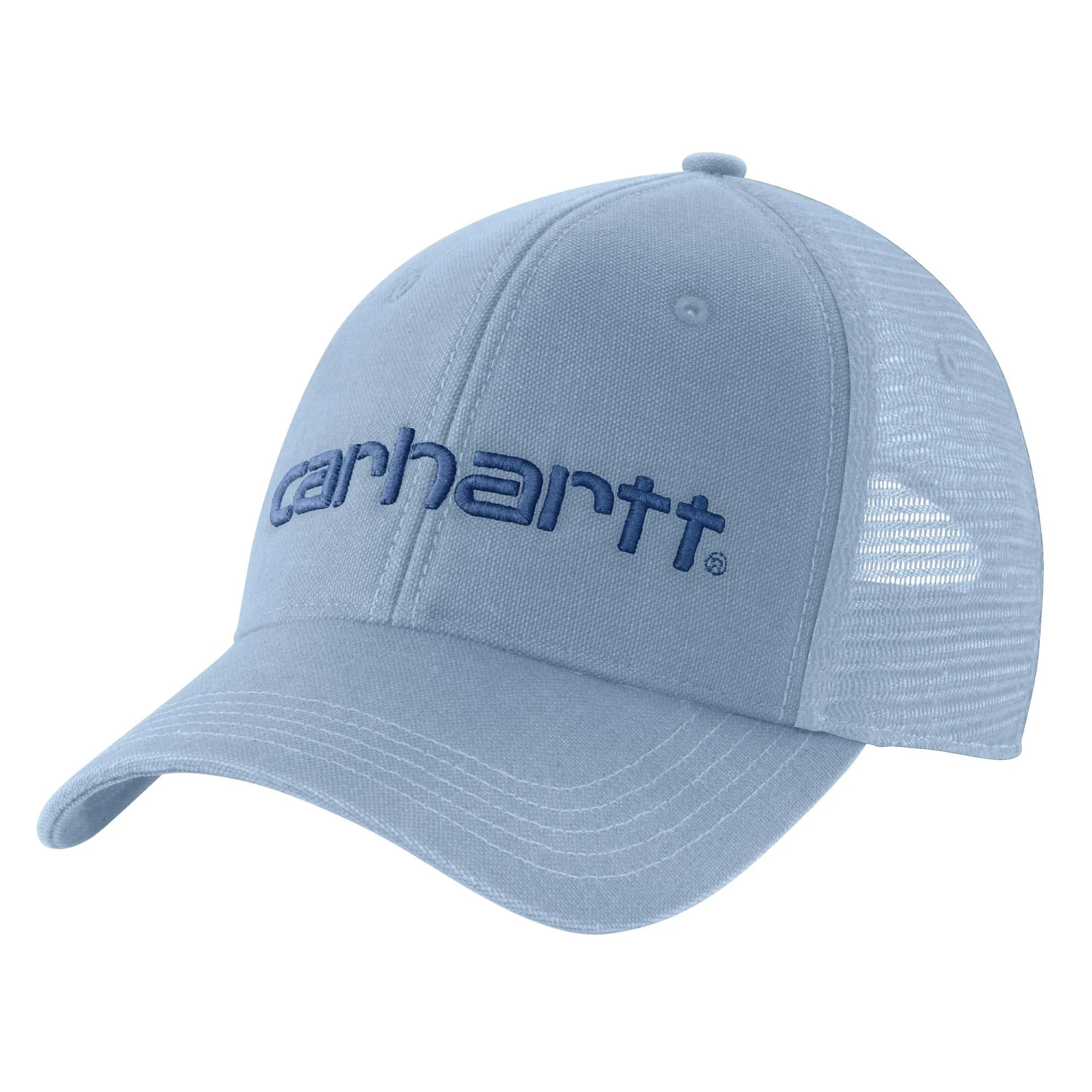 'Carhartt' Men's Canvas Mesh-Back Logo Graphic Cap - Alpine Blue 'Carhartt' Men's Canvas Mesh-Back Logo Graphic Cap - Alpine Blue -Carhartt