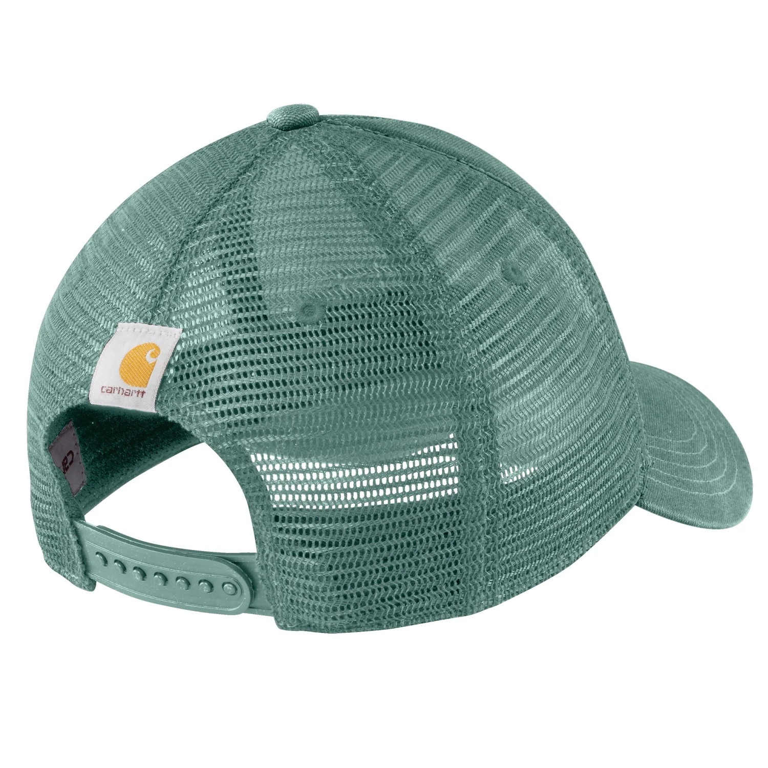 'Carhartt' Men's Canvas Mesh-Back Logo Graphic Cap - Slate Green 'Carhartt' Men's Canvas Mesh-Back Logo Graphic Cap - Slate Green -Carhartt