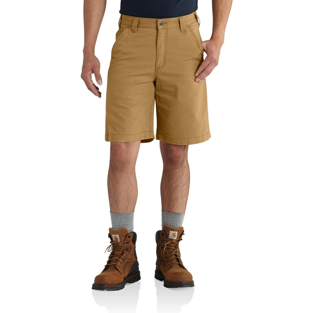 'Carhartt' Men's Rugged Flex® Relaxed Fit Canvas Work Short - Hickory 'Carhartt' Men's Rugged Flex® Relaxed Fit Canvas Work Short - Hickory -Carhartt