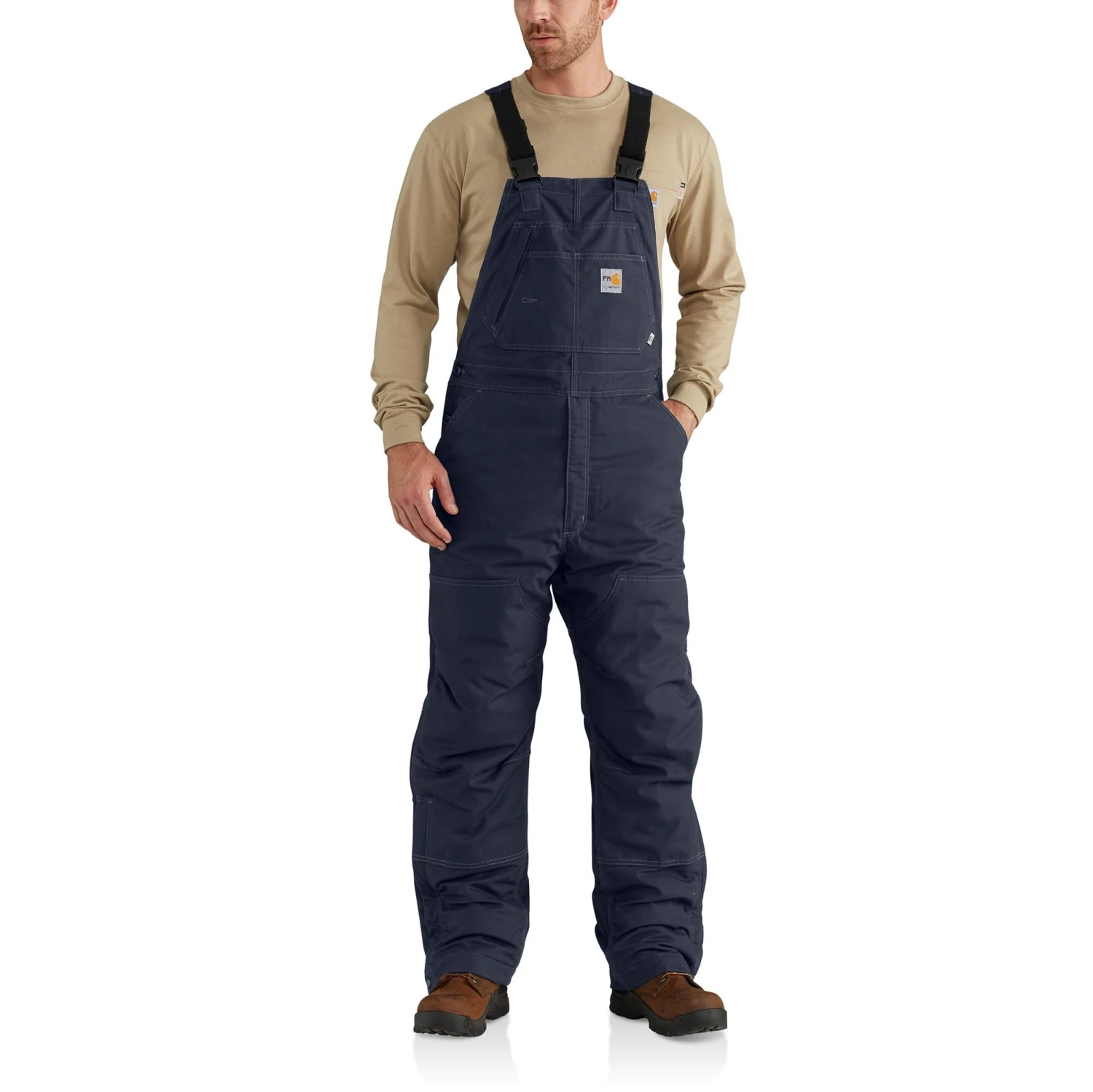 'Carhartt' Men's Fire Resistant Quick Duck Lined Bib Overall - Dark Navy 'Carhartt' Men's Fire Resistant Quick Duck Lined Bib Overall - Dark Navy -Carhartt