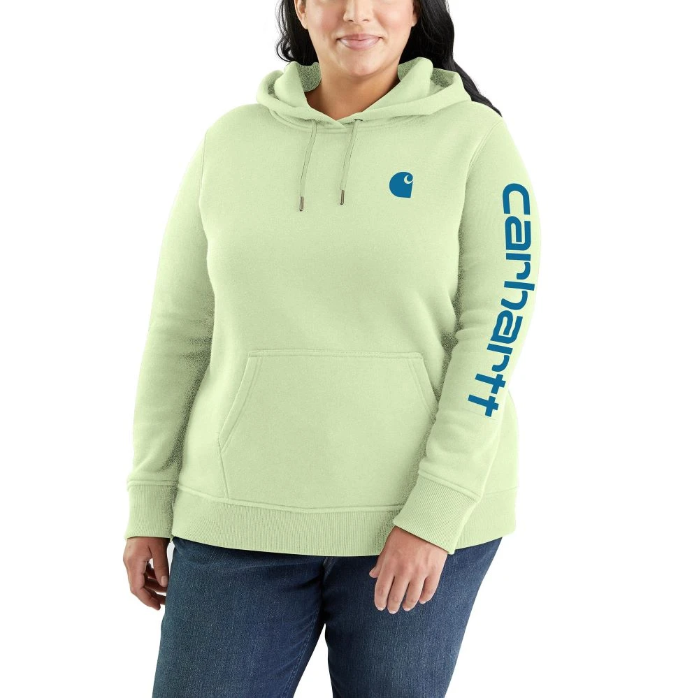 'Carhartt' Women's Clarksburg Logo Sleeve Graphic Hoodie - Hint of Lime 'Carhartt' Women's Clarksburg Logo Sleeve Graphic Hoodie - Hint Of Lime -Carhartt