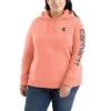 'Carhartt' Women's Clarksburg Logo Sleeve Graphic Hoodie - Hibiscus Heather 2 'Carhartt' Women's Clarksburg Logo Sleeve Graphic Hoodie - Hibiscus Heather -Carhartt 102791 P19 WS22P b 1024x1024@2x
