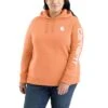 'Carhartt' Women's Clarksburg Logo Sleeve Graphic Hoodie - Dusty Orange Heather -Carhartt 102791 Q30 WS22P b 1024x1024@2x