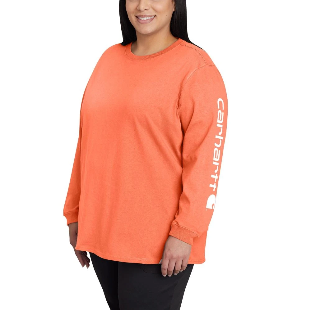 'Carhartt' Women's Workwear Logo Sleeve T-Shirt - Electric Coral 'Carhartt' Women's Workwear Logo Sleeve T-Shirt - Electric Coral -Carhartt