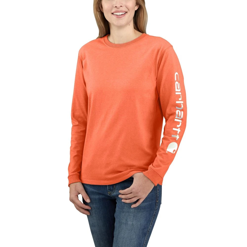 'Carhartt' Women's Workwear Logo Sleeve T-Shirt - Electric Coral 'Carhartt' Women's Workwear Logo Sleeve T-Shirt - Electric Coral -Carhartt
