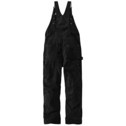 'Carhartt' Men's Loose Fit Firm Duck Insulated Bib Overall - Black -Carhartt 104393 BLK Back MF21 e 2 1024x1024@2x