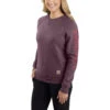 'Carhartt' Women's Midweight Logo Sleeve Crewneck Sweatshirt - Blackberry Heather -Carhartt 104410 V27 WS22 b 1024x1024@2x