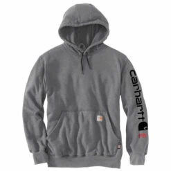 'Carhartt' Men's Flame-Resistant Force® Midweight Logo Sweatshirt - Granite Heather