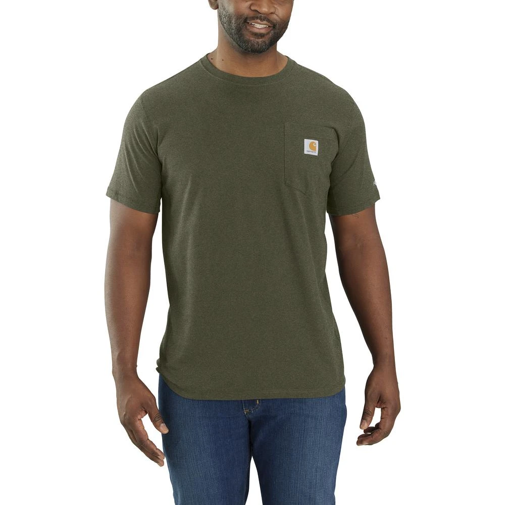 'Carhartt' Men's Force® Relaxed Fit Midweight Pocket T-Shirt - Basil Heather 'Carhartt' Men's Force® Relaxed Fit Midweight Pocket T-Shirt - Basil Heather -Carhartt