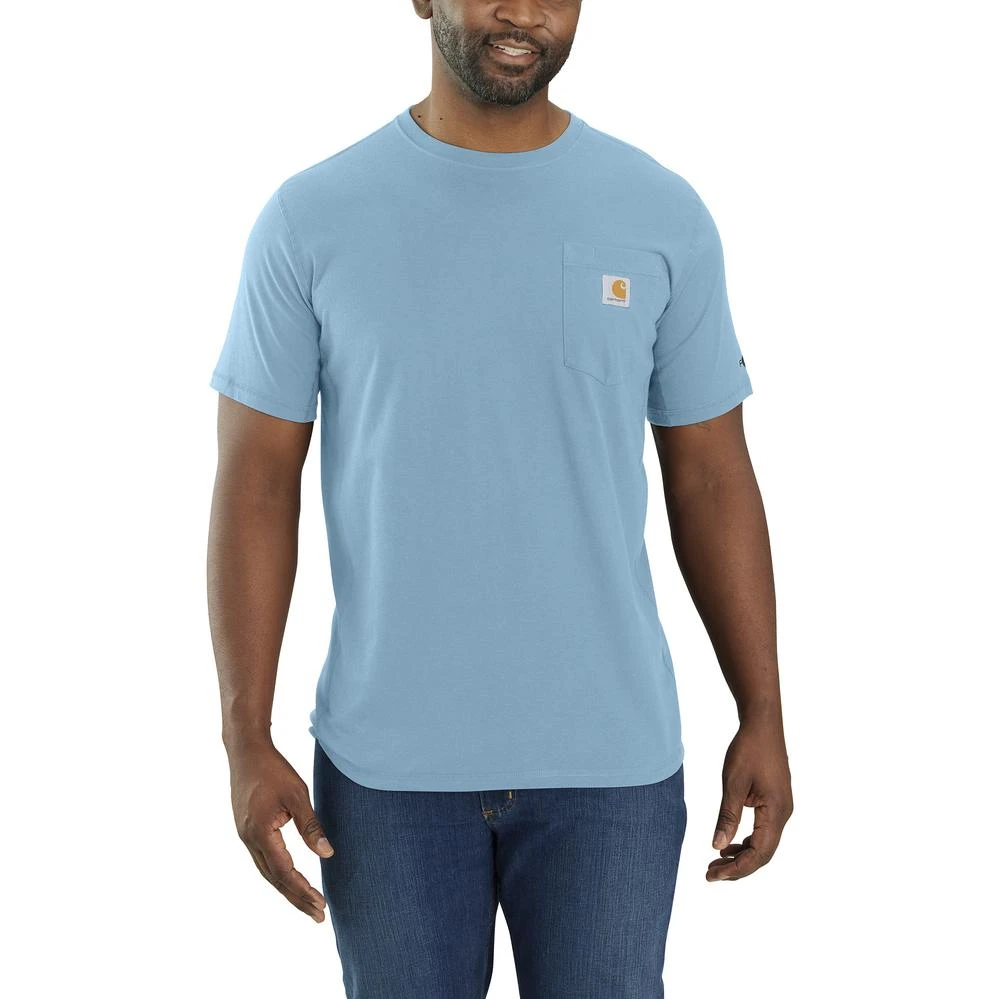 'Carhartt' Men's Force® Relaxed Fit Midweight Pocket T-Shirt - Powder Blue 'Carhartt' Men's Force® Relaxed Fit Midweight Pocket T-Shirt - Powder Blue -Carhartt