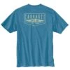 'Carhartt' Men's Heavyweight Pocket Tee - Blue Lagoon Heather -Carhartt 105176 H54 Back MS22 1 1024x1024@2x