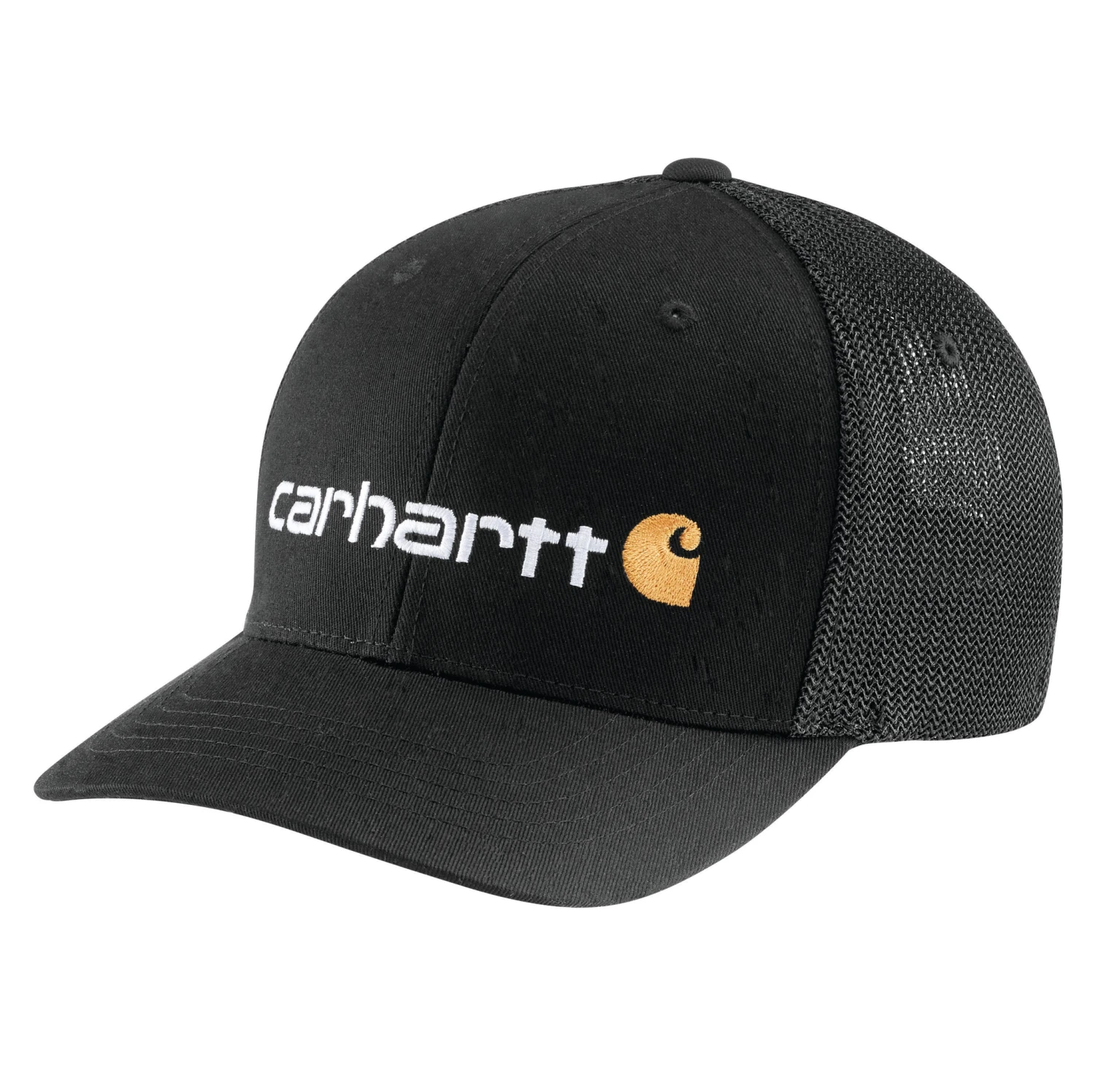 'Carhartt' Men's Rugged Flex Fitted Canvas Mesh-Back Logo Graphic Cap - Black 'Carhartt' Men's Rugged Flex Fitted Canvas Mesh-Back Logo Graphic Cap - Black -Carhartt