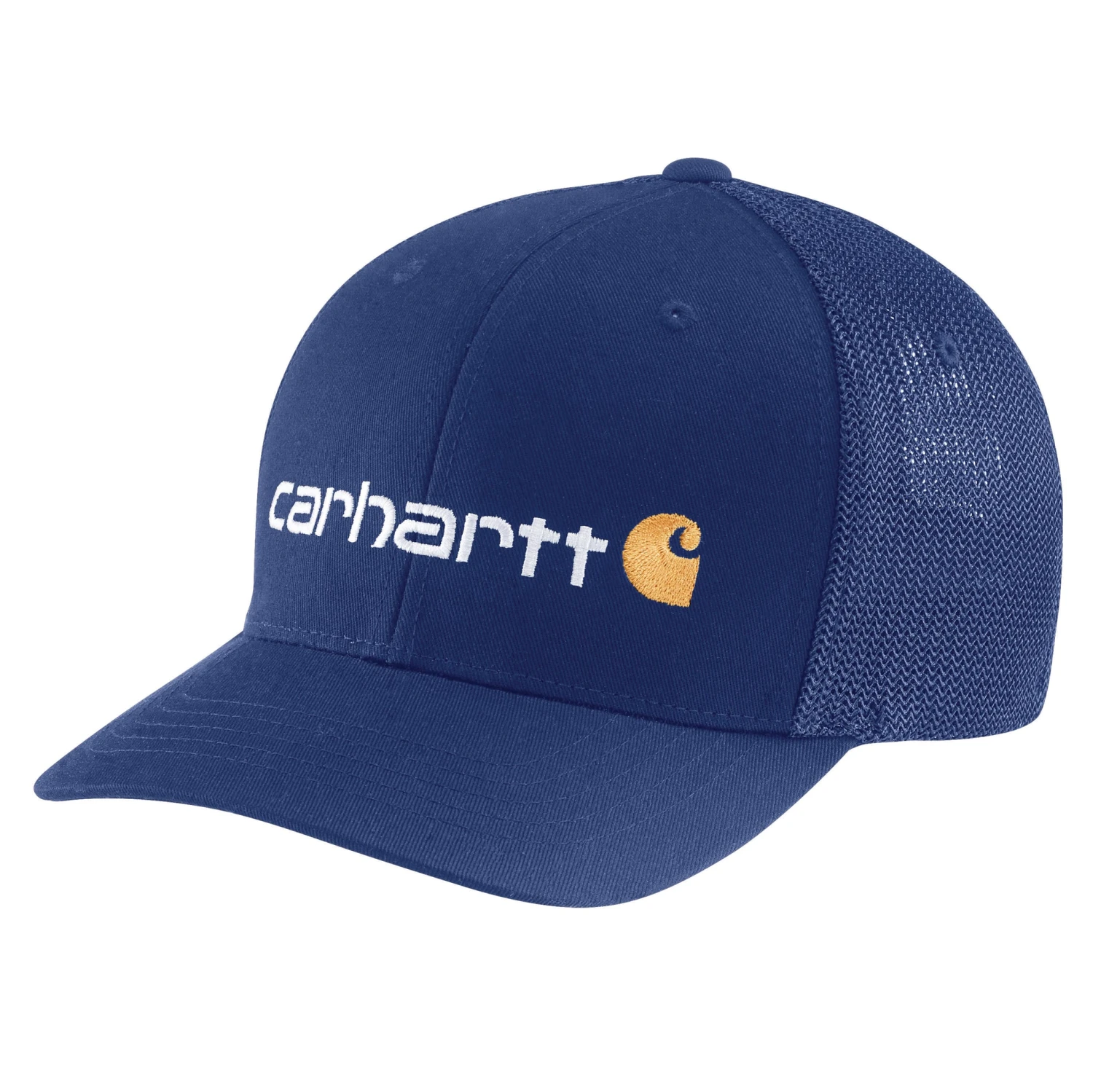 'Carhartt' Men's Rugged Flex Fitted Canvas Mesh-Back Logo Graphic Cap - Scout Blue 'Carhartt' Men's Rugged Flex Fitted Canvas Mesh-Back Logo Graphic Cap - Scout Blue -Carhartt
