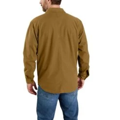 'Carhartt' Men's Rugged Flex® Canvas Fleece Lined Shirt Jac - Oak Brown -Carhartt 105419 B33 AVB MF22 b 1024x1024@2x