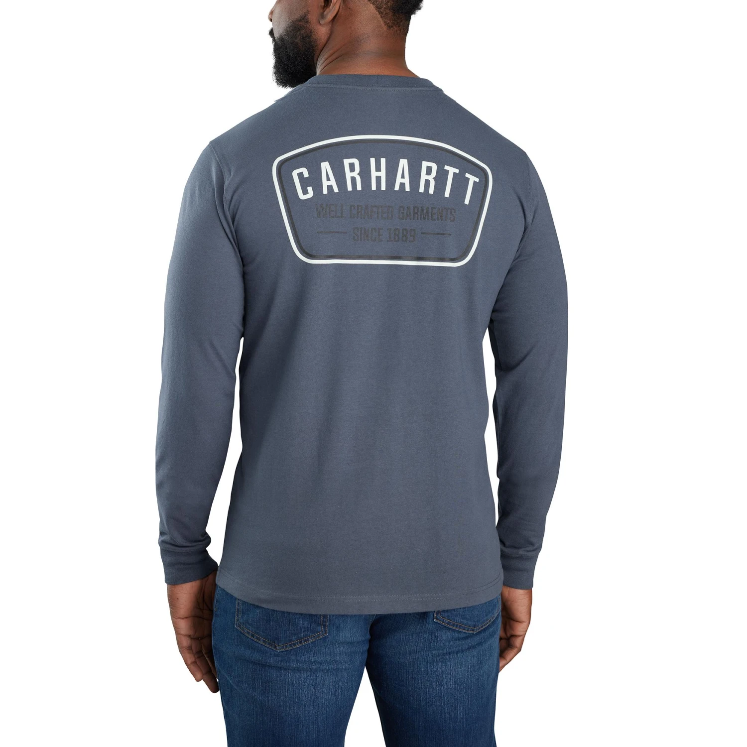 'Carhartt' Men's Relaxed Fit Heavyweight Long Sleeve Pocket Crafted Graphic Tee - Bluestone 'Carhartt' Men's Relaxed Fit Heavyweight Long Sleeve Pocket Crafted Graphic Tee - Bluestone -Carhartt