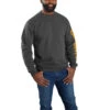 'Carhartt' Men's Midweight Logo Sleeve Crewneck Sweatshirt - Carbon Heather