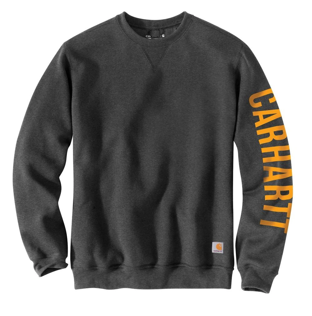 'Carhartt' Men's Midweight Logo Sleeve Crewneck Sweatshirt - Carbon Heather 'Carhartt' Men's Midweight Logo Sleeve Crewneck Sweatshirt - Carbon Heather -Carhartt