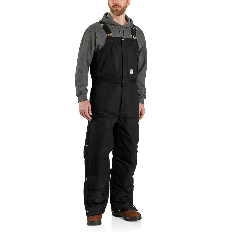 'Carhartt' Men's Loose Fit Firm Duck Insulated Biberall-Level 4 Extreme Warmth Rating - Black 'Carhartt' Men's Loose Fit Firm Duck Insulated Biberall-Level 4 Extreme Warmth Rating - Black -Carhartt