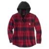 'Carhartt' Men's Rugged Flex® Flannel Fleece Lined Hooded Shirt Jac - Oxblood -Carhartt 105621 R09 MF22 e 1024x1024@2x