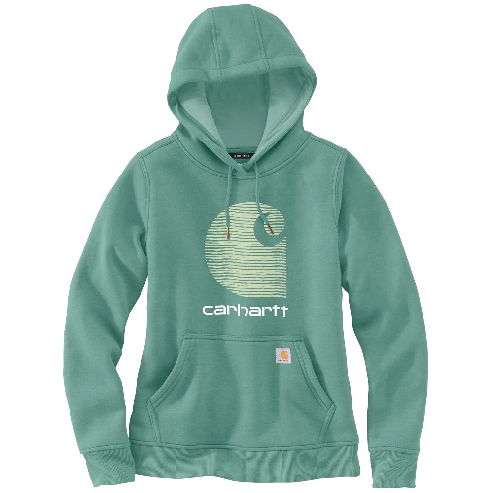 'Carhartt' Women's Rain Defender® Midweight Graphic Hoodie - Slate Green Heather 'Carhartt' Women's Rain Defender® Midweight Graphic Hoodie - Slate Green Heather -Carhartt