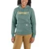 'Carhartt' Women's Relaxed Fit Midweight Graphic Hoodie - Succulent Heather -Carhartt 105639 G86 WS22 b 1 1024x1024@2x