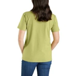 'Carhartt' Women's Heavyweight Floral Logo T-Shirt - Green Olive Heather -Carhartt 105736 G89 AVB WS23 b 1024x1024@2x