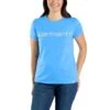 'Carhartt' Women's Lightweight Logo Graphic T-Shirt - Azure Blue -Carhartt 105764 HA6 WS23 b 1024x1024@2x