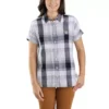 Women's Carhartt Loose Fit Lightweight Twill Short-Sleeve Plaid Button Up Shirt -Carhartt 19583606606