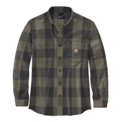 Men's Carhartt Rugged Flex Relaxed Fit Midweight Flannel Long Sleeve Shirt