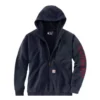 Men's Carhartt Rain Defender Loose Fit Fleece Lined Logo Graphic Full Zip Hoodie -Carhartt 19583638086