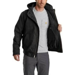 'Carhartt' Men's Full Swing® Armstrong Active Jac - Black -Carhartt 230784 on model open left black 2048x2048 4c076fc3 09d9 45b5 ae89 891450b1fd25 1024x1024@2x
