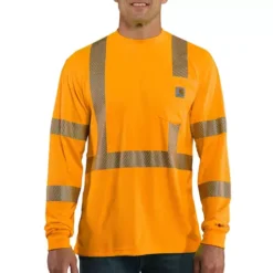 Men's Carhartt High Visibility Force Long Sleeve Class 3 T-Shirt