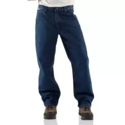 Men's Carhartt Flame-Resistant Signature Denim Dungaree Pants