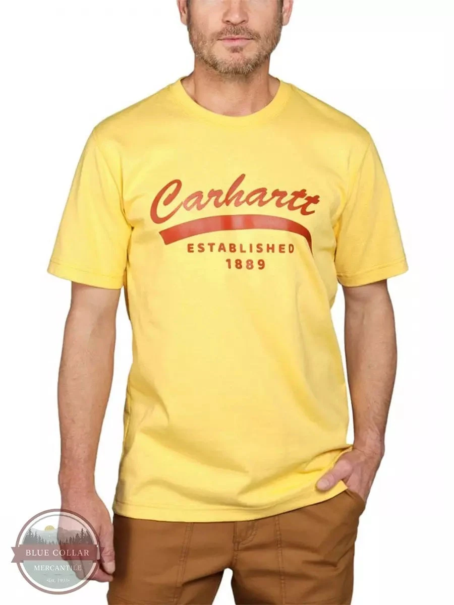 'Carhartt' Men's Relaxed Fit Heavyweight Graphic T-Shirt - Sundance Heather 'Carhartt' Men's Relaxed Fit Heavyweight Graphic T-Shirt - Sundance Heather -Carhartt Carhartt 105714 relaxed heavyweight short sleeve script tshirt SundanceHeather