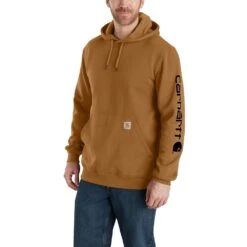'Carhartt' Men's Midweight Logo Hoodie - Carhartt Brown