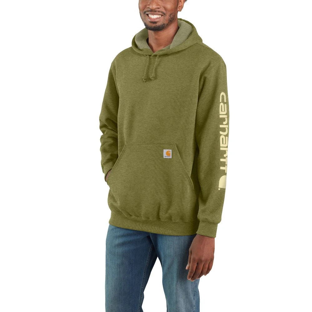 'Carhartt' Men's Midweight Logo Hoodie - True Olive Heather 'Carhartt' Men's Midweight Logo Hoodie - True Olive Heather -Carhartt