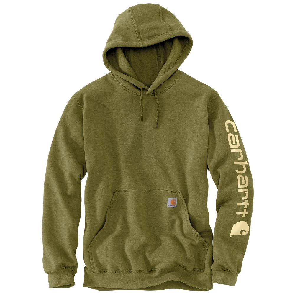 'Carhartt' Men's Midweight Logo Hoodie - True Olive Heather 'Carhartt' Men's Midweight Logo Hoodie - True Olive Heather -Carhartt
