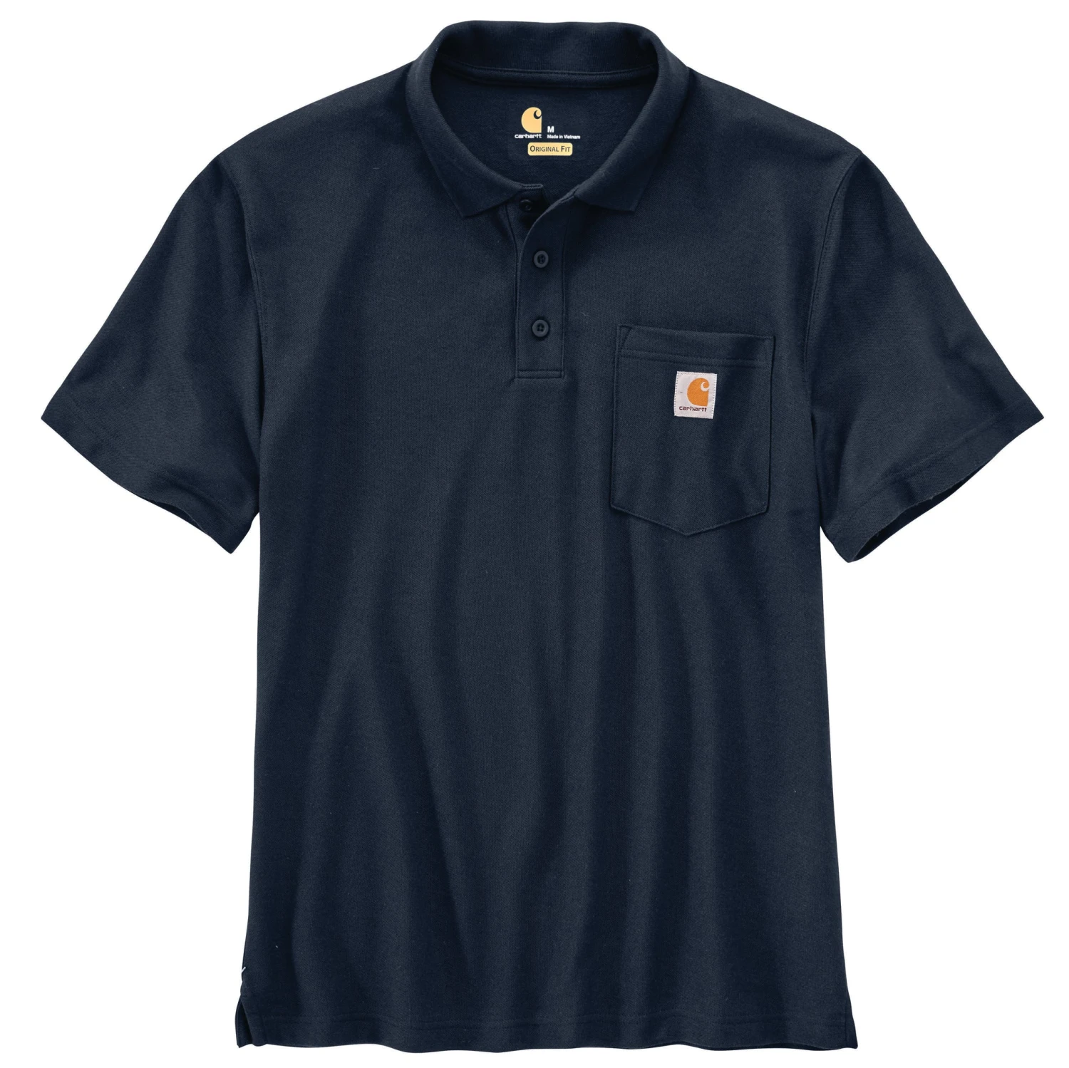 'Carhartt' Men's Loose Fit Midweight Short Sleeve Contractor Pocket Polo - Navy 'Carhartt' Men's Loose Fit Midweight Short Sleeve Contractor Pocket Polo - Navy -Carhartt