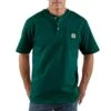 'Carhartt' Men's Pocket Short Sleeve Workwear Henley Tee - Hunter Green -Carhartt K84HTG MF18 1 1024x1024@2x