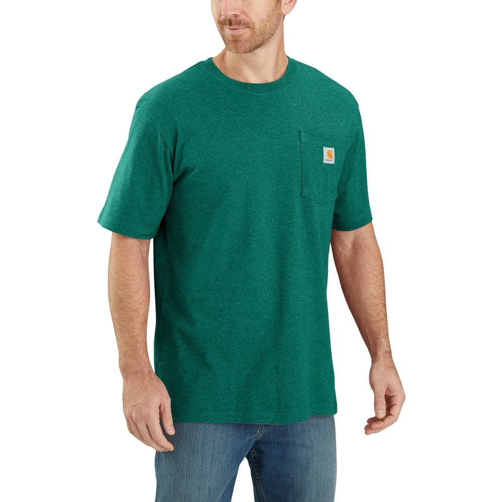 'Carhartt' Men's Loose Fit Heavyweight Pocket T-Shirt - Cadmium Green Heather 'Carhartt' Men's Loose Fit Heavyweight Pocket T-Shirt - Cadmium Green Heather -Carhartt