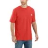 'Carhartt' Men's Loose Fit Heavyweight Pocket T-Shirt - Fire Red Heather -Carhartt K87 R68 MS23 b 1 1024x1024@2x