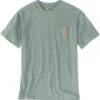 'Carhartt' Men's Loose Fit Pocket T-Shirt - Leaf Green Snow Heather -Carhartt carhartt t shirt k87 pocket leaf green snow heather 103296 g67 1024x1024@2x