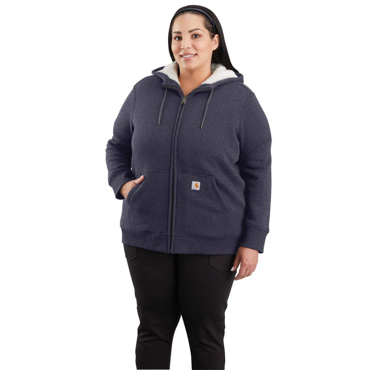 'Carhartt' Women's Clarksburg Sherpa-lined Full Zip Hoodie - Graystone Heather 'Carhartt' Women's Clarksburg Sherpa-lined Full Zip Hoodie - Graystone Heather -Carhartt